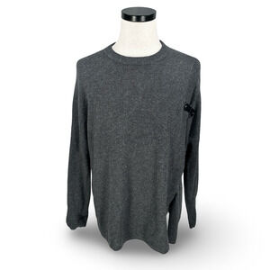 Peck & Peck Sweater Womens Large Gray 100% Cashmere Long Sleeve Side Slit Buckle